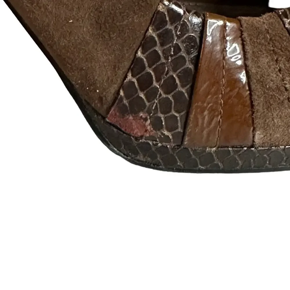 ENZO Angiolini Saniko brown eel suede patent‎ leather size 7M - Picture 16 of 16